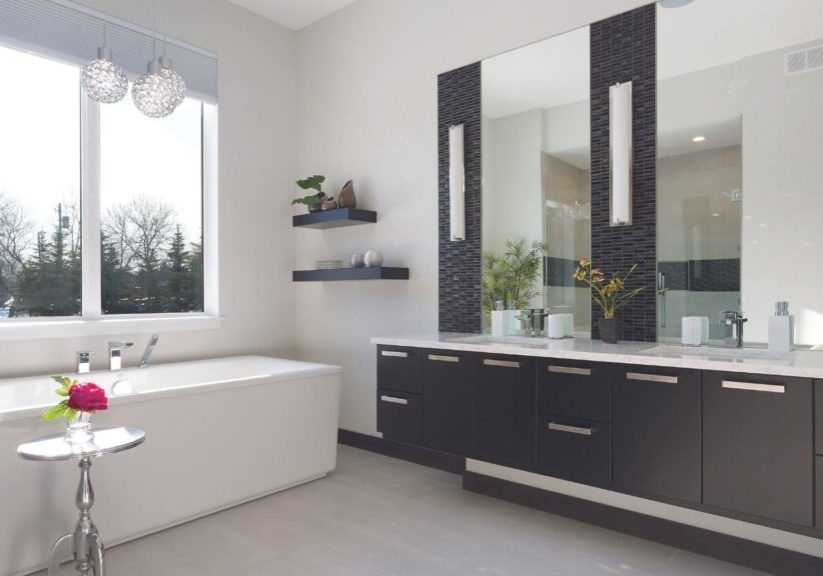 Beautiful well lit custom bathroom