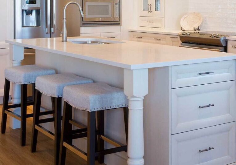 New kitchen island in kitchen remodel